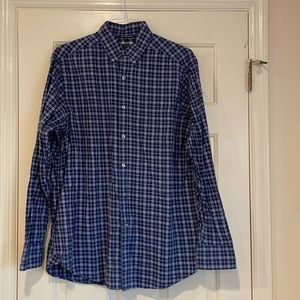 Black Brown Brand Plaid Shirt, Large